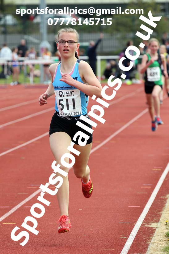 1500 metres, 2021 NECAA Middlesbrough Open Meting, Sunday, May 9th. Photo: David T. Hewitson/Sports for All Pics